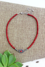 Load image into Gallery viewer, CARLISLE CONCHO RED BEADED CHOKER
