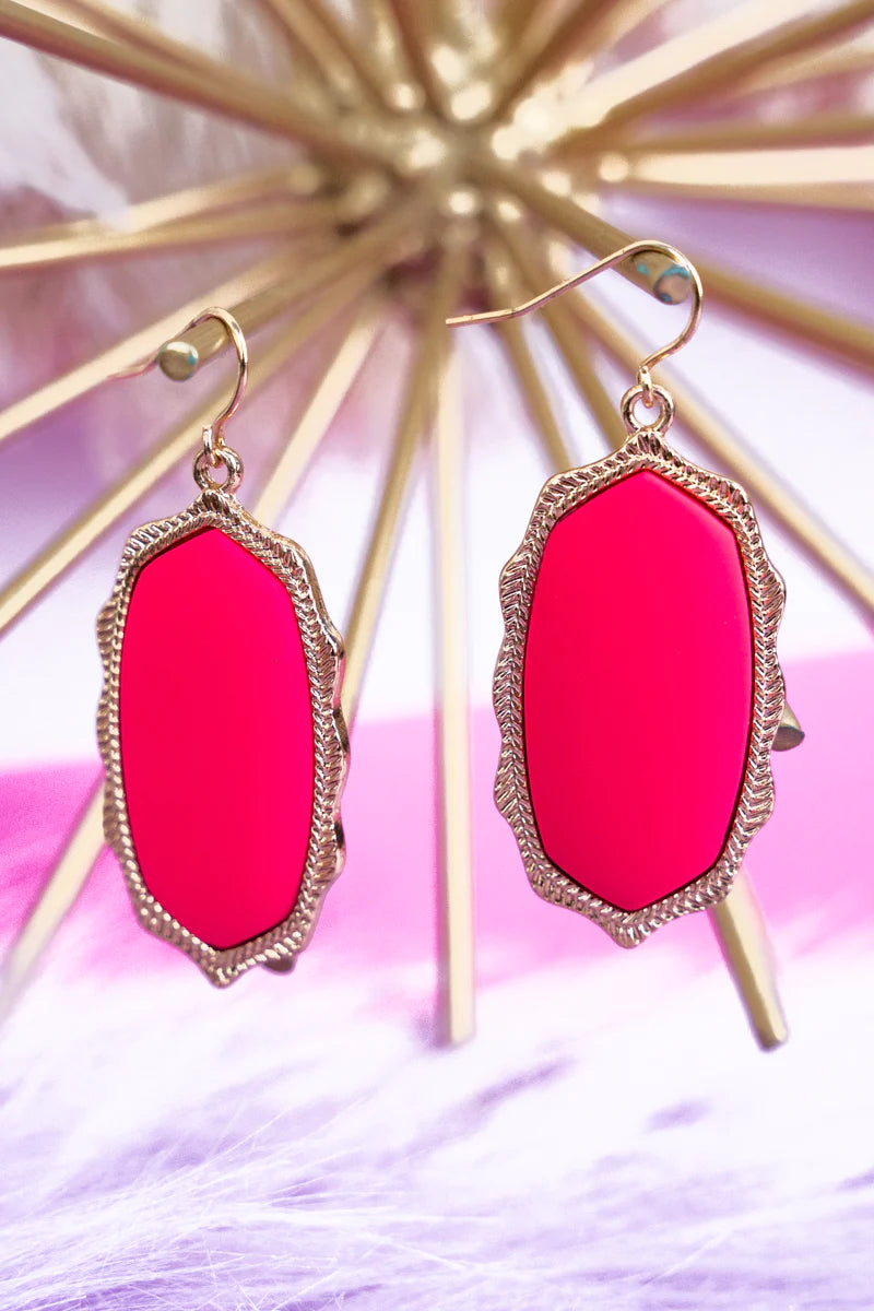 TIERA NEON PINK EARRINGS