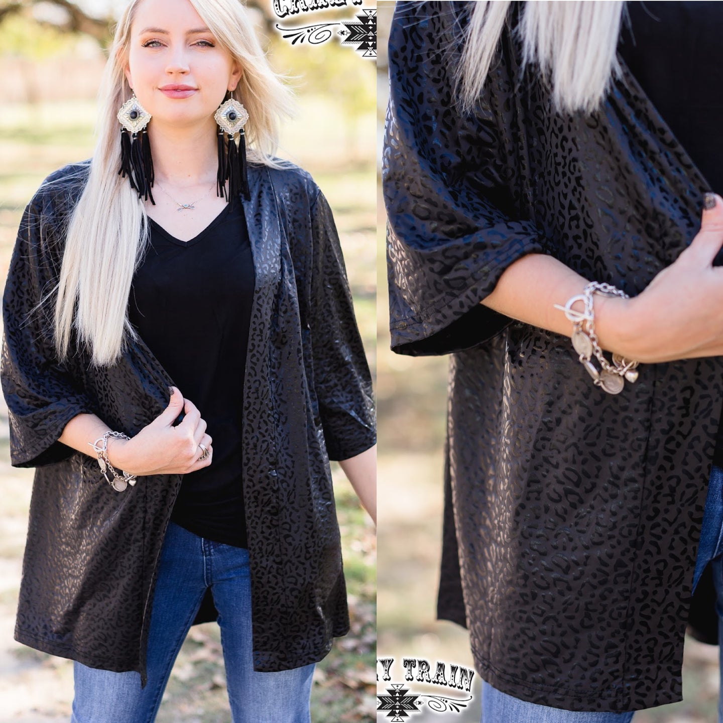 DREAM ON KIMONO {BLACK LEOPARD}