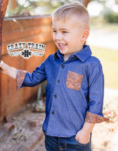 Load image into Gallery viewer, {KIDS} LEATHER LITTLE DENIM TOP
