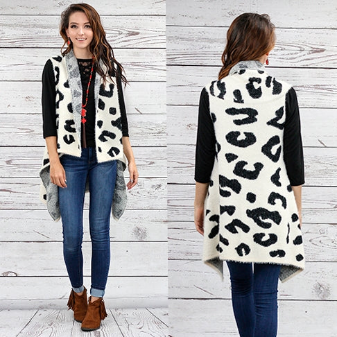 IVORY LEOPARD VEST