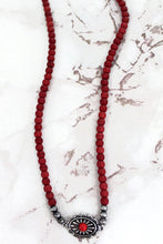 Load image into Gallery viewer, CARLISLE CONCHO RED BEADED CHOKER
