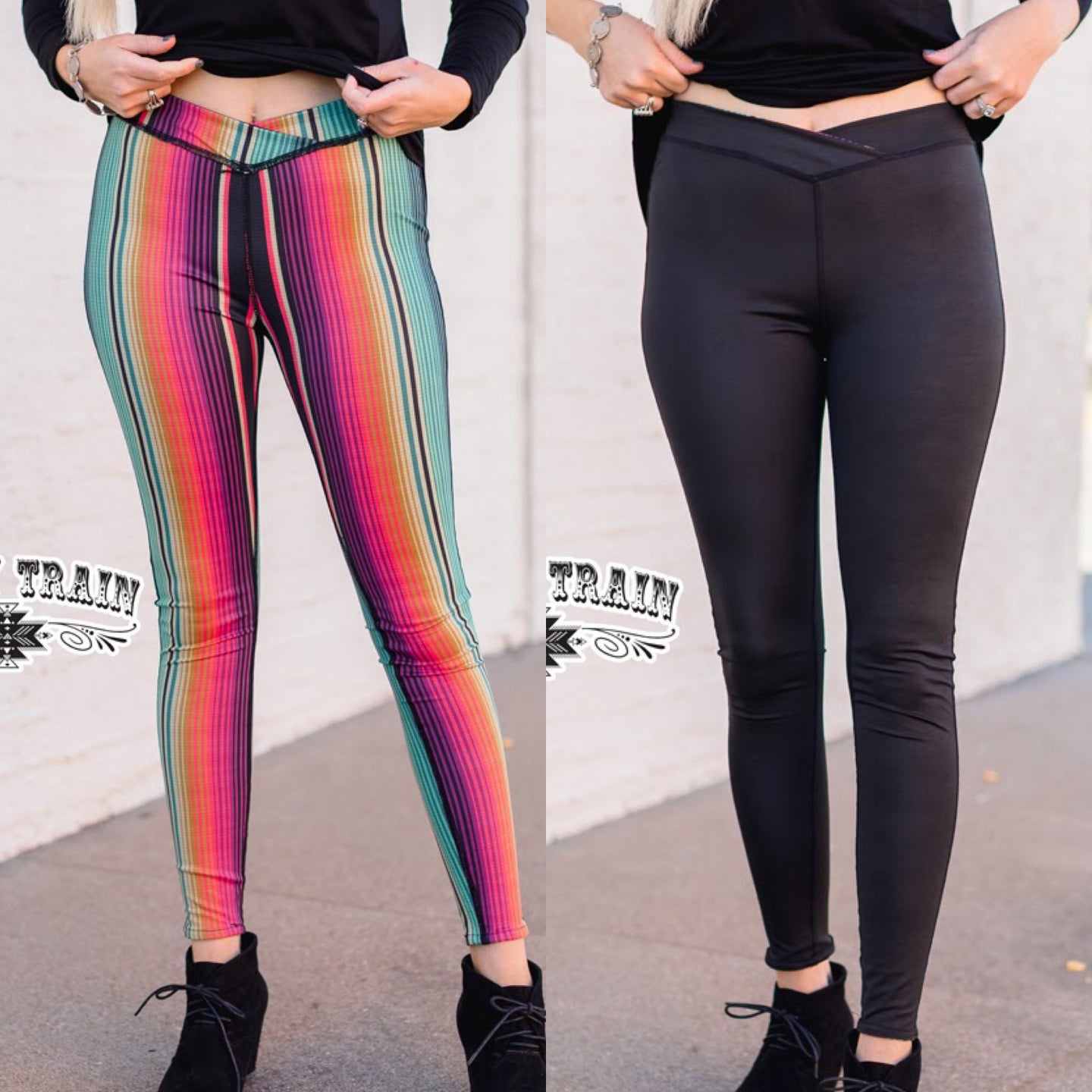 REVERSIBLE LEGGINGS {SERAPE & BLACK}