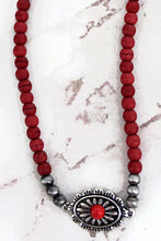 Load image into Gallery viewer, CARLISLE CONCHO RED BEADED CHOKER
